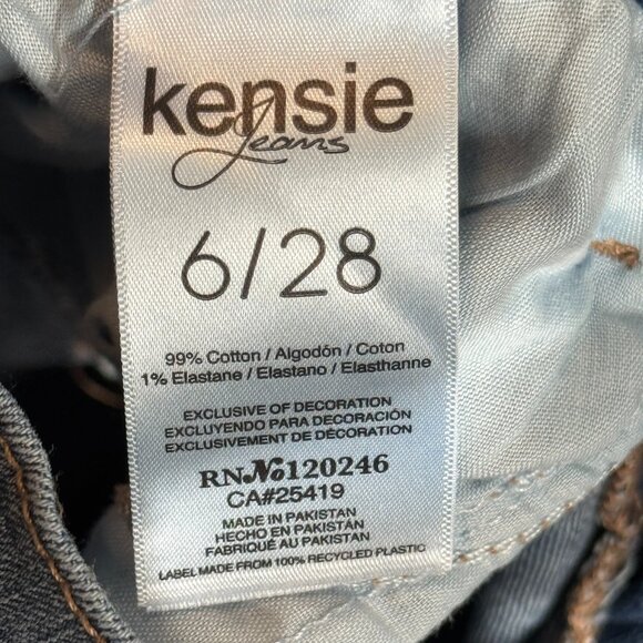 Kensie Jeans Womens 6 Medium Wash Effortless Crop Distressed Denim - Picture 3 of 6
